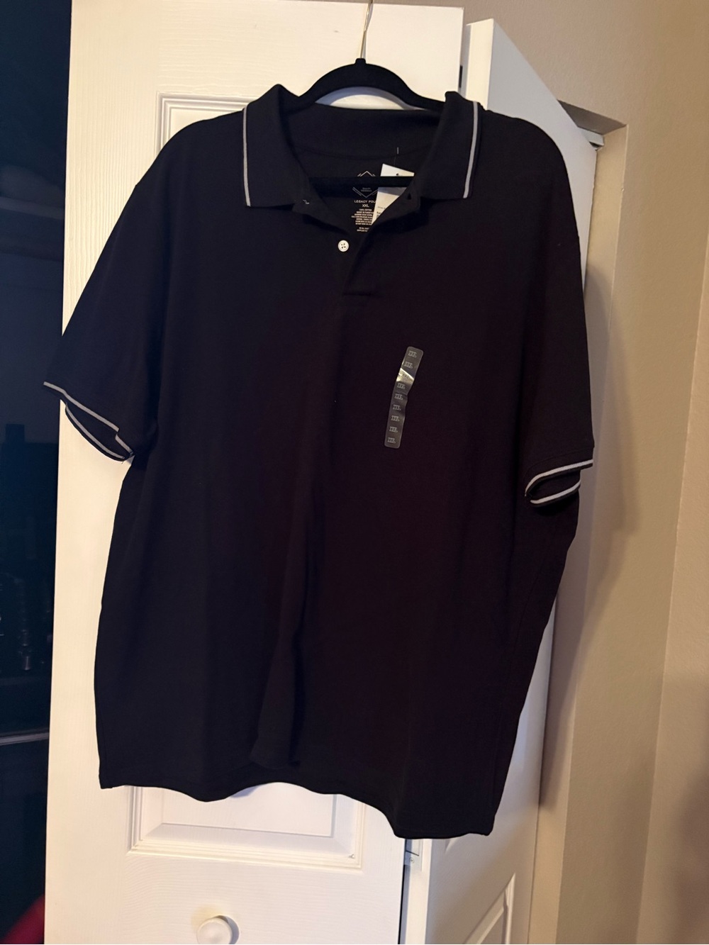 St. John's Bay Black Polo with White Trim